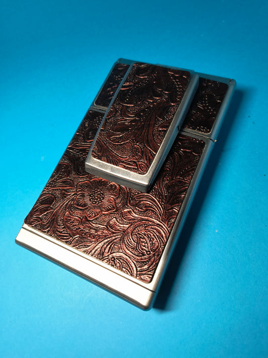 SKIN motivo floreali rosso metallico
