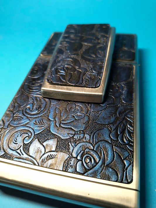 SKIN motivo floreali Blu metallico